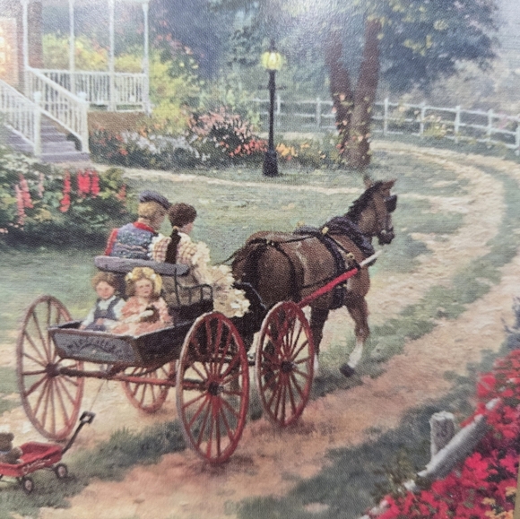 VINTAGE THOMAS KINKADE MATTED COLLECTOR'S PRINT SUNDAY AT APPLE HILL FARMHOUSE - Picture 8 of 14